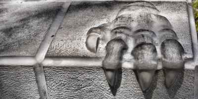 dragon claw carved in stone