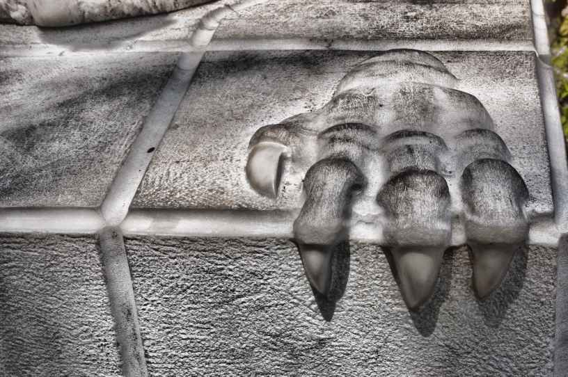 dragon claw carved in stone