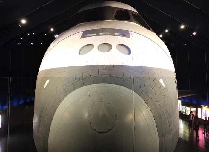 nose view of NASA shuttle Enterprise