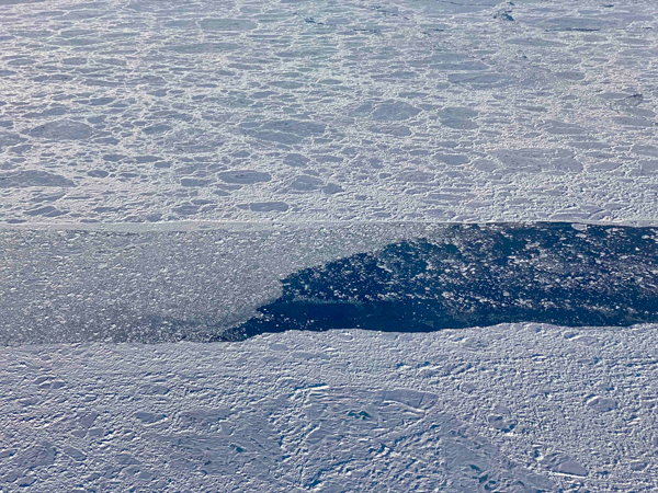 Melting Arctic sea ice as seen by a NASA plane