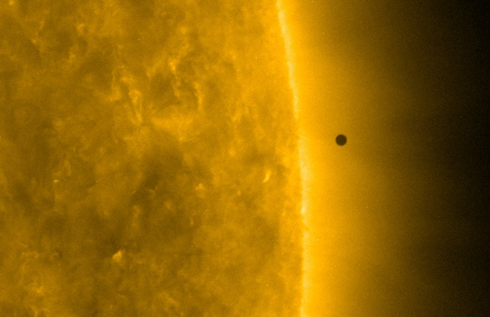 Mercury's egress seen after transiting the sun