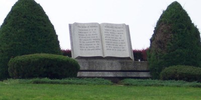 Book of Mormon sculpture at the Hill Cumorah in New York