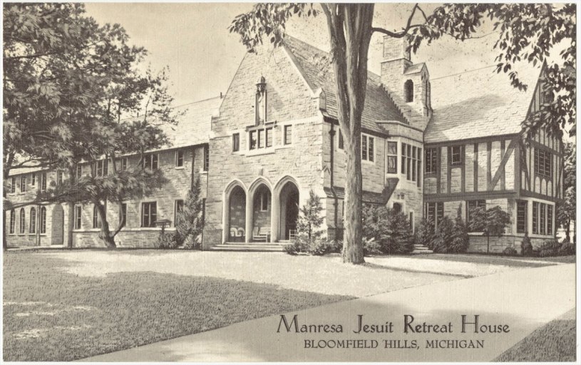 old postcard showing Manresa Jesuit Retreat House