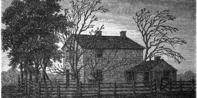 old illustration of Carthage Jail, site of Joseph Smith's assassination