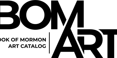 black "BOMART" logo for the Book of Mormon Art Catalog