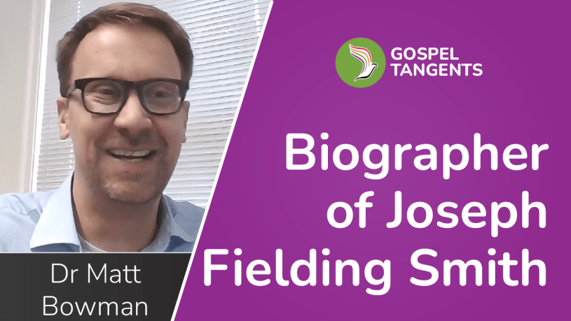 Dr Matthew Bowman discusses his new biography of Joseph Fielding Smith, the most influential LDS theologian of the 20th century.