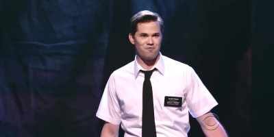 Elder Price from The Book of Mormon musical preparing to sing the piece "I believe"