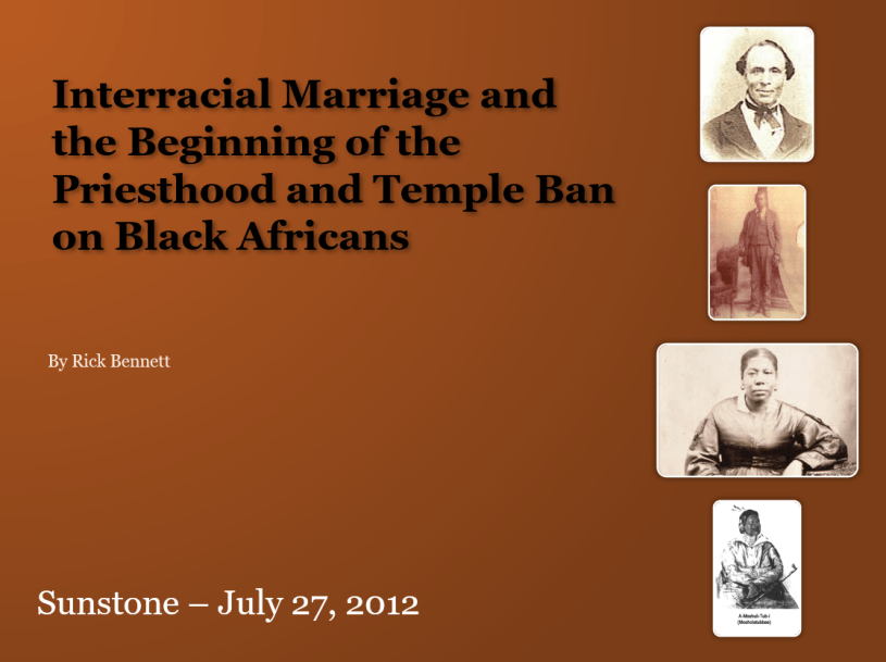 Rick B explains how, when, and why the priesthood/temple ban began.