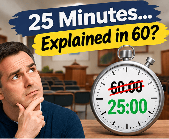 Did you take an hour to explain the new 25 min meeting schedule?